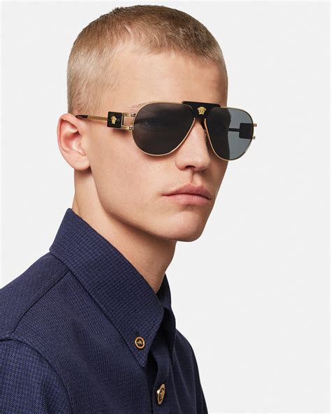 versace 57mm metal aviator sunglasses|Versace aviator sunglasses for men.